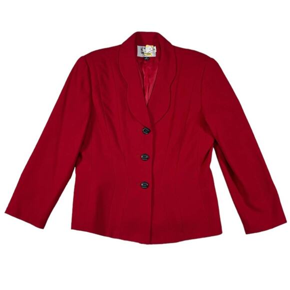 Kasper Wool Red Blazer | Size 12 - Picture 1 of 3